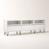 Meuble TV moderne avec rangements - Vasto - Blanc / L150cm / H44cm / L30cm
