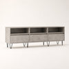 Meuble TV moderne avec rangements - Vasto - Gris béton / L150cm / H44cm / L30cm