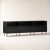 Meuble TV moderne avec rangements - Vasto - Chêne noir / L150cm / H44cm / L30cm