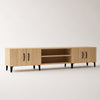 Meuble TV avec rangements en bois - Tano - Chêne sonoma / L180cm / H40cm / L31cm