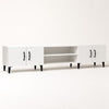 Meuble TV moderne avec rangements - Lynx - Blanc / L180cm / H40cm / L31cm