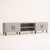 Meuble TV moderne avec rangements - Lynx - Gris béton / L180cm / H40cm / L31cm
