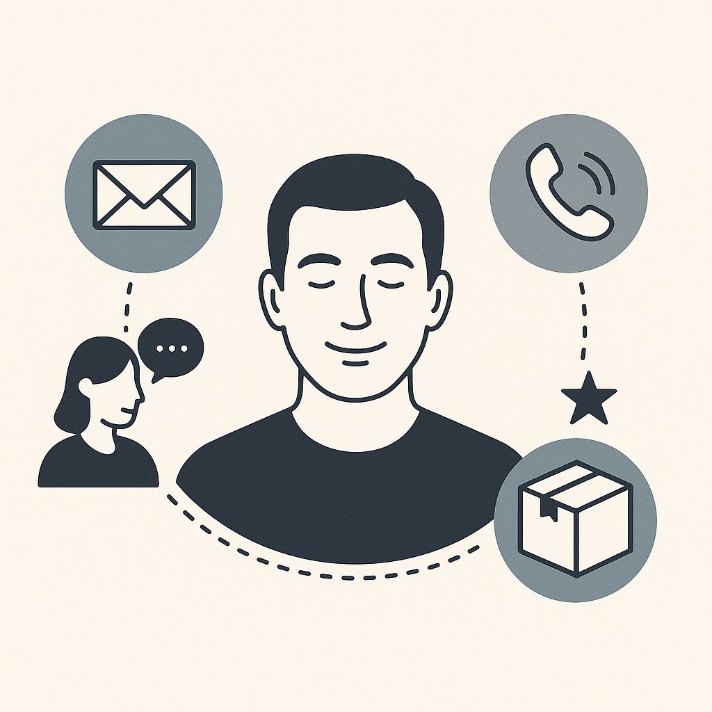 Illustration service client meuble tv avec assistance, livraison et accompagnement personnalisé en ligne