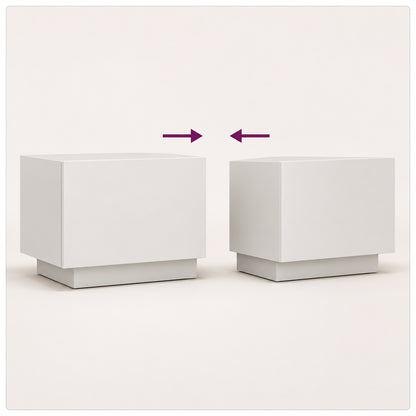 Élément de meuble TV moderne avec LED, finition blanche et structure minimaliste