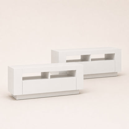Double module latéral du meuble TV moderne avec LED, design épuré