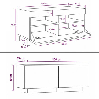 Dimensions du meuble TV en bois avec rangements intégrés et format adapté aux grands écrans