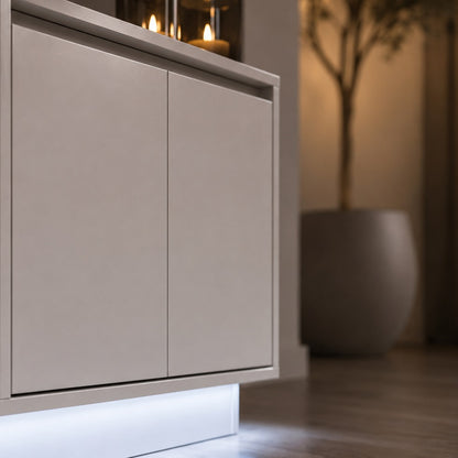 Meuble tv moderne avec rangement portes et tiroirs pour salon organisé
