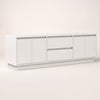 Meuble TV avec LED style moderne - Elyo - Blanc / L160cm / H41cm / L50cm
