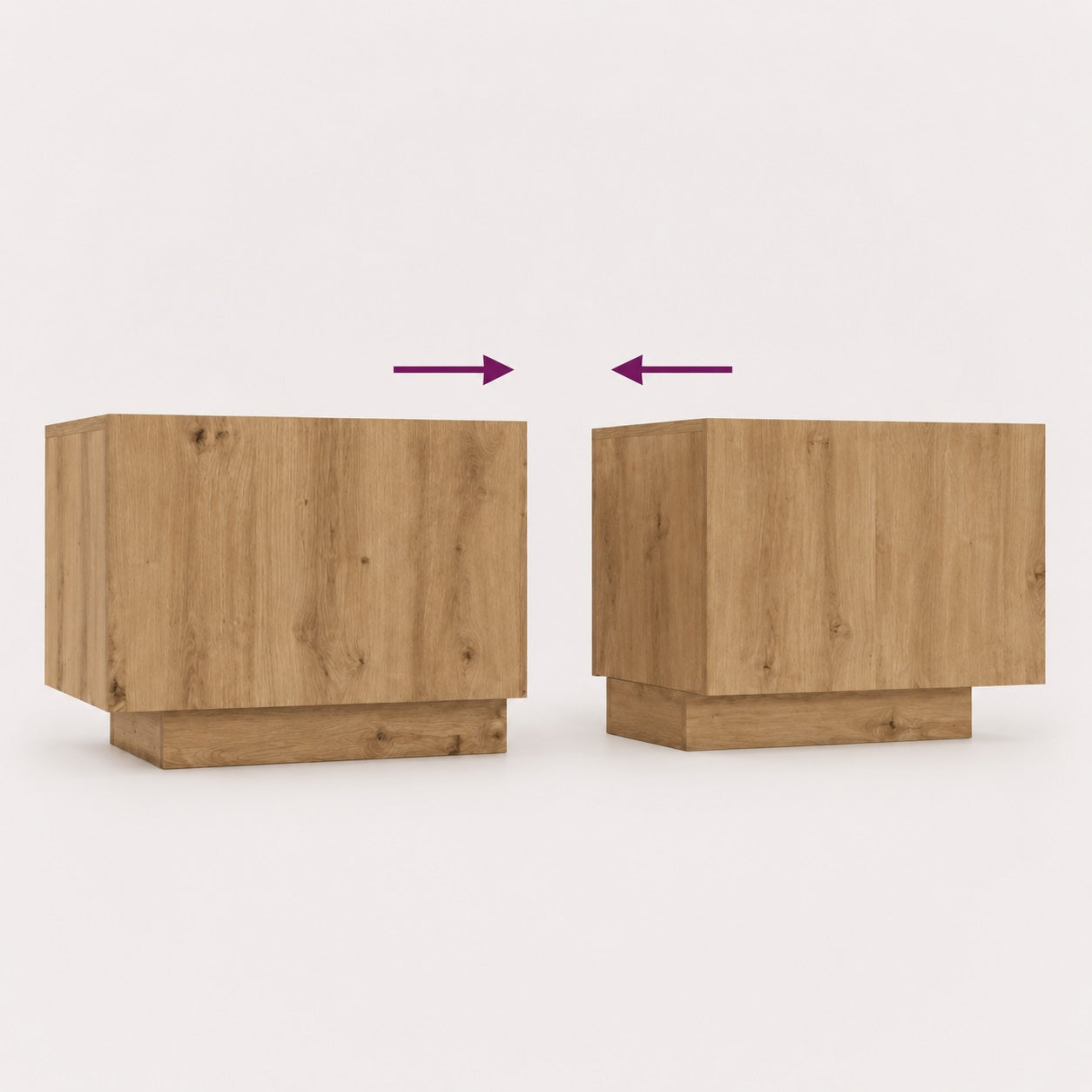 Système modulable du meuble TV en bois moderne avec led pour adapter la largeur selon l’espace