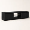 Meuble TV avec LED style moderne - Kovak - Chêne noir / L140cm / H36cm / L40cm