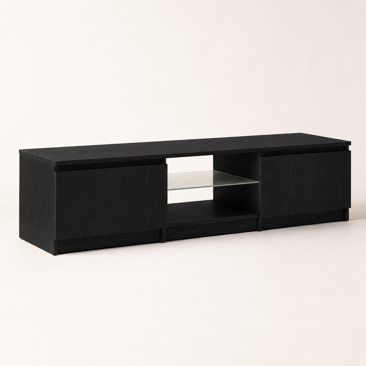 Meuble tv avec rangement design blanc contemporain avec finition minimaliste