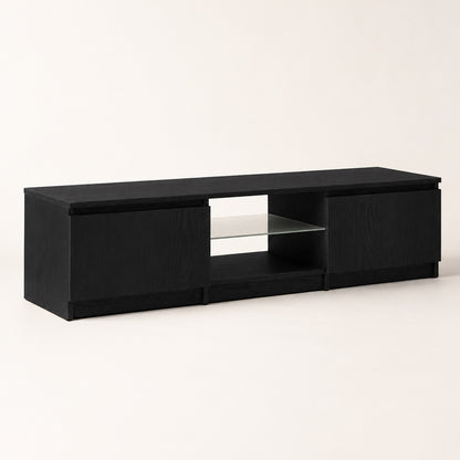 Meuble tv avec rangement design blanc contemporain avec finition minimaliste