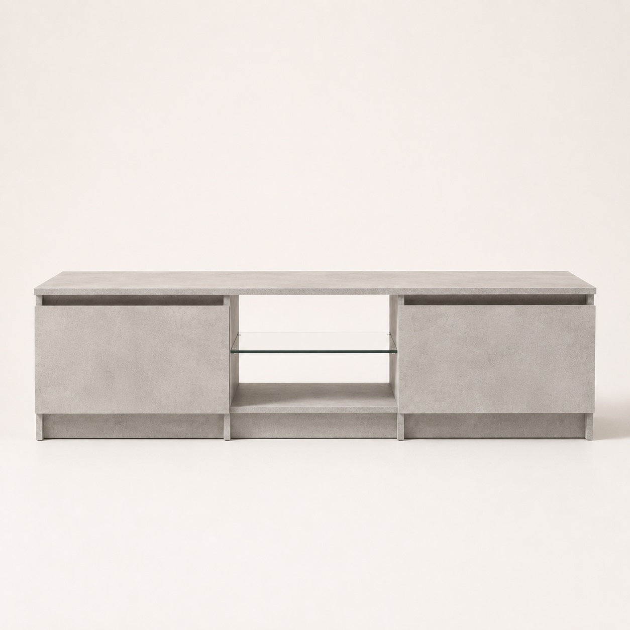 Meuble tv moderne gris avec rangement spacieux et niche multimédia contemporaine