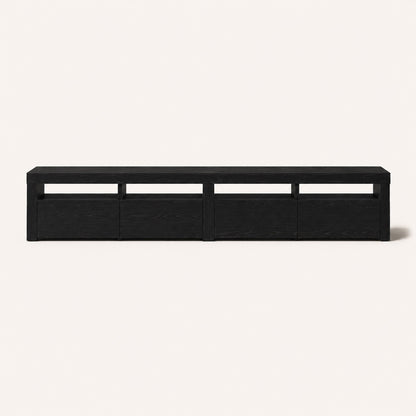Meuble tv noir moderne avec rangement intégré et design minimaliste contemporain élégant