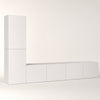 Meuble TV mural moderne avec rangements - Bloca - Blanc / L190cm / H120cm / L30cm