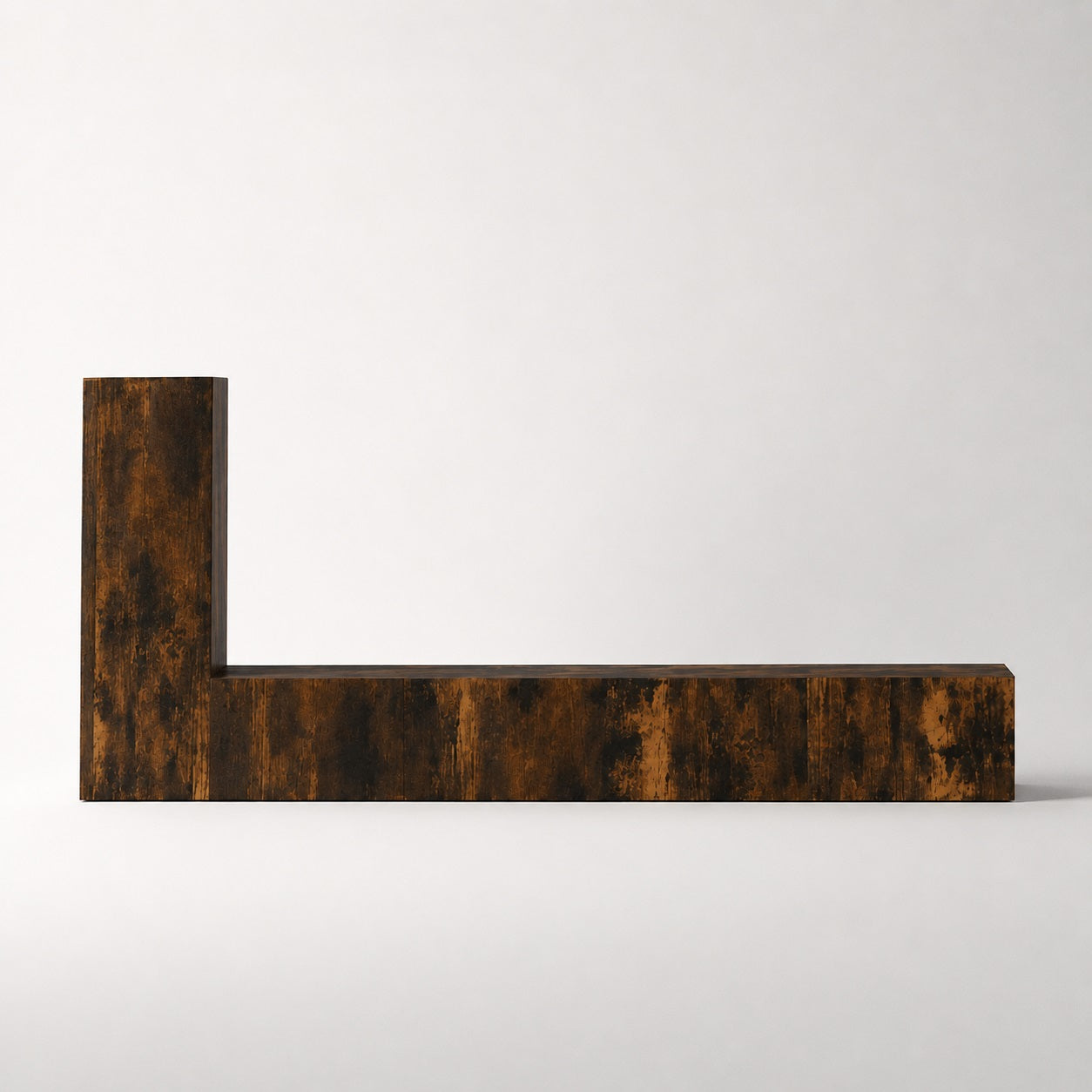 Meuble TV suspendus en bois chêne fumé, meuble mural moderne avec rangement vertical intégré