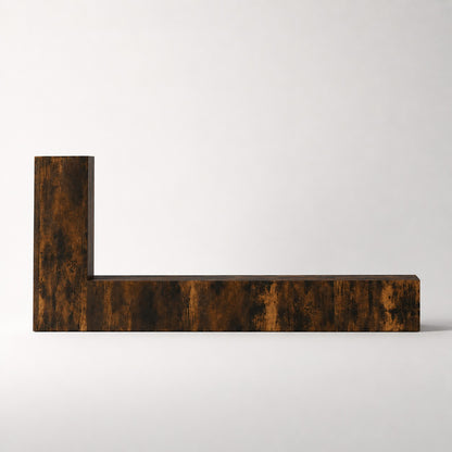 Meuble TV suspendus en bois chêne fumé, meuble mural moderne avec rangement vertical intégré