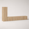 Meuble TV mural en bois avec rangements - Kado - Chêne sonoma / L230cm / H110cm / L30cm