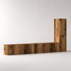 Meuble TV mural en bois avec rangements - Kado - Vieux bois / L230cm / H110cm / L30cm