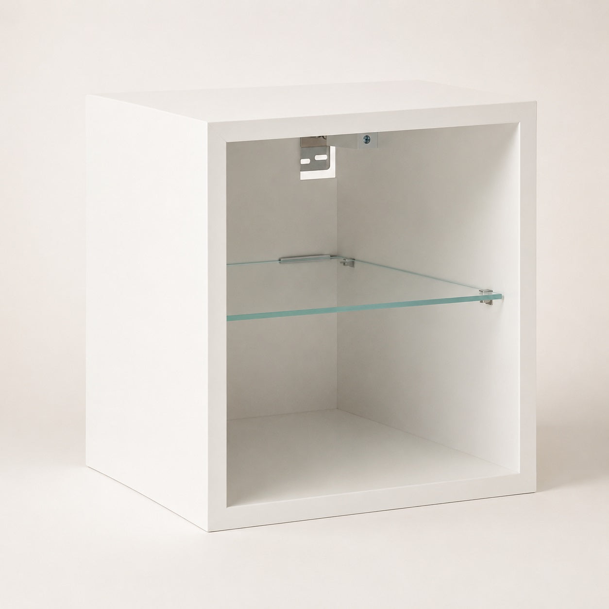 Vitrine suspendue avec étagère en verre pour meuble TV avec LED design moderne