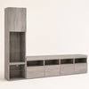 Meuble TV mural moderne avec led - Kaelis - Sonoma gris / L190cm / H132cm / L30cm