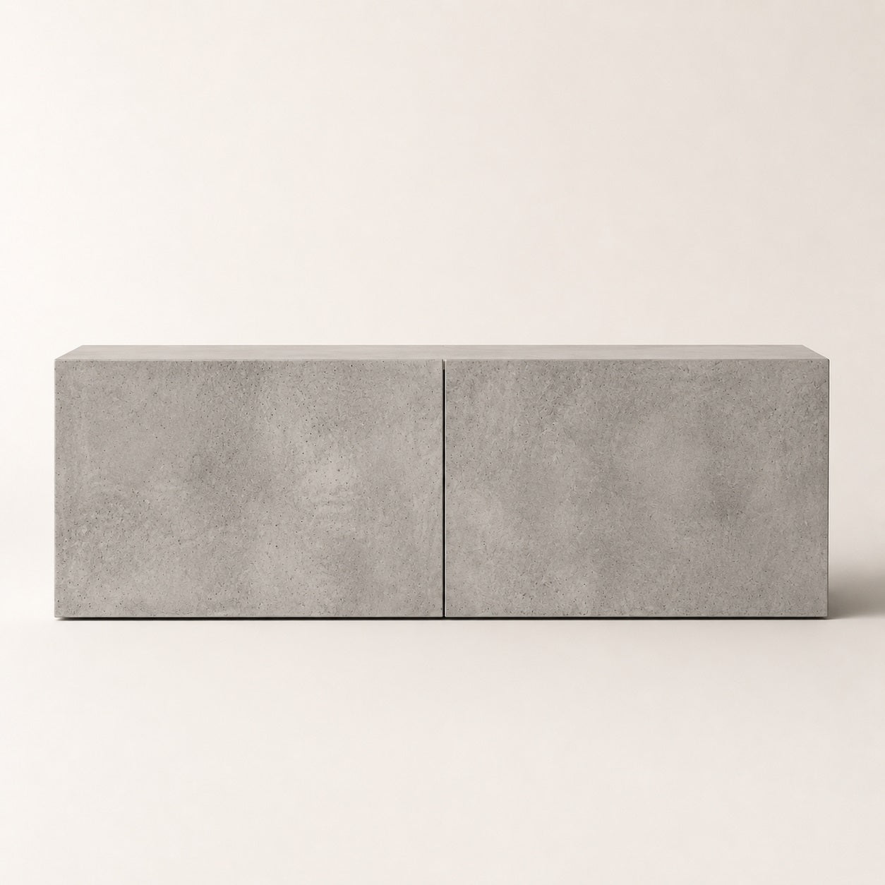 Meuble TV moderne gris effet béton suspendu, meuble TV mural avec lignes épurées et rangement discret