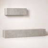 Meuble TV mural moderne avec rangements - Skala - Gris béton / L300cm / H30cm / L30cm