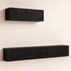 Meuble TV mural moderne avec rangements - Skala - Chêne noir / L300cm / H30cm / L30cm
