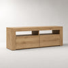 Meuble TV avec LED en bois - Oslo - Chêne artisanal / L120cm / H40cm / L35cm