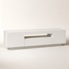 Meuble TV avec LED style moderne - Soren - Blanc / L160cm / H40cm / L35cm