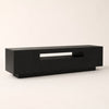 Meuble TV avec LED style moderne - Soren - Chêne noir / L160cm / H40cm / L35cm